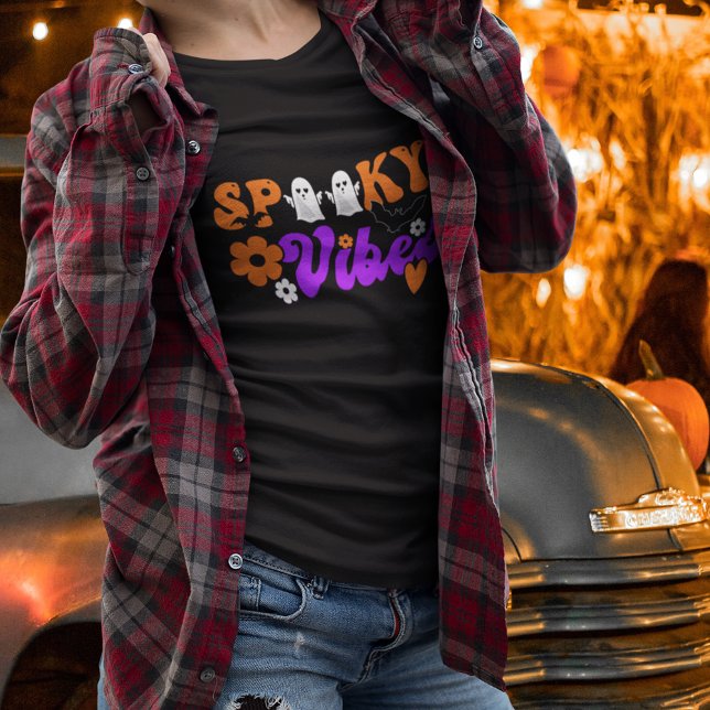 Spooky Vibes Spöken Black T Shirt (Skapare uppladdad)