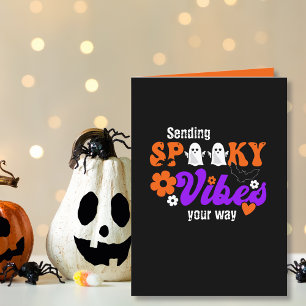 Spooky Vibes Spöken Halloween Kort