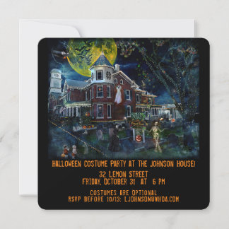 Spooky Victorian Haunted House Halloween fest Inv Inbjudningar