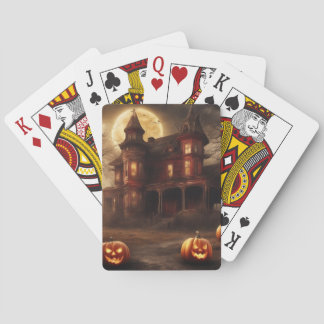 Spooky Victorian Mansion Halloween Design Casinokort