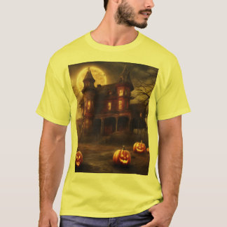 Spooky Victorian Mansion Halloween Design T-Shirt
