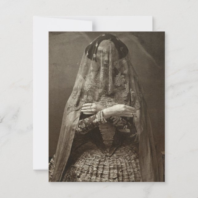 Spooky Victorian Photograph of Dead Woman in Dress Kort (Framsida)