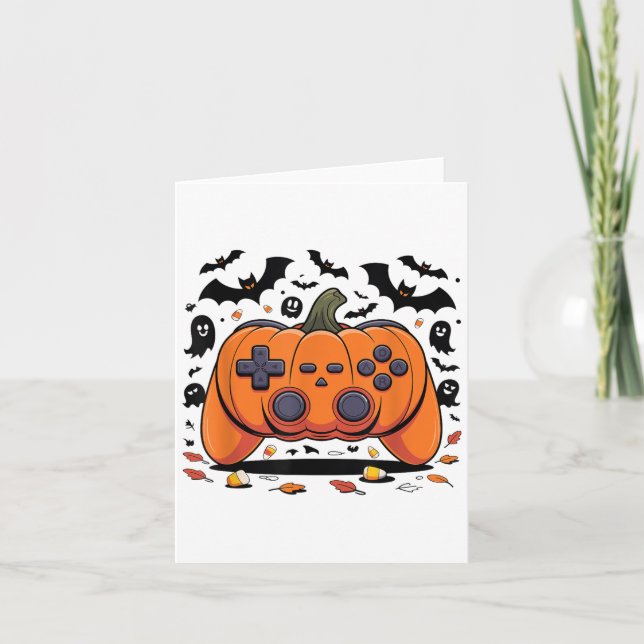 Spooky Video G för Halloween-spelpumpkin Controlle Kort (Framsida)
