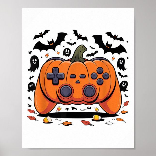 Spooky Video G för Halloween-spelpumpkin Controlle Poster (Framsidan)