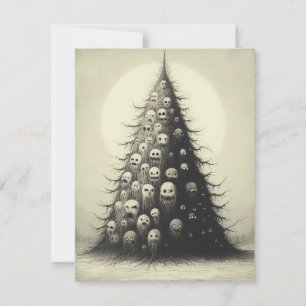 Spooky Vintage jul Träd Horror Goth Julkort