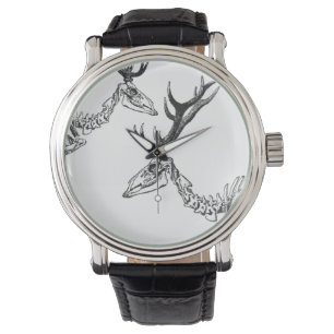 Spooky vintage skeleton renar teckning armbandsur