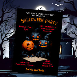 Spooky vismisk pumpskallig figurer Halloween Inbjudningar
