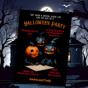 Spooky vismisk pumpskallig figurer Halloween Inbjudningar