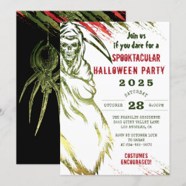 Spooky Vuxen Halloween Scary Skull Costume Party Inbjudningar