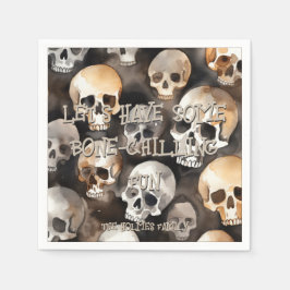 Spooky Watercolor Döskallars Halloween Pappersservett