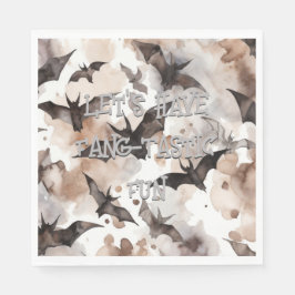 Spooky Watercolor Fladdermus Halloween Fang-Tastic Pappersservett