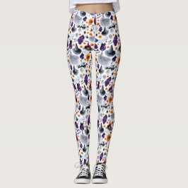 Spooky Watercolor Halloween Mönster Leggings