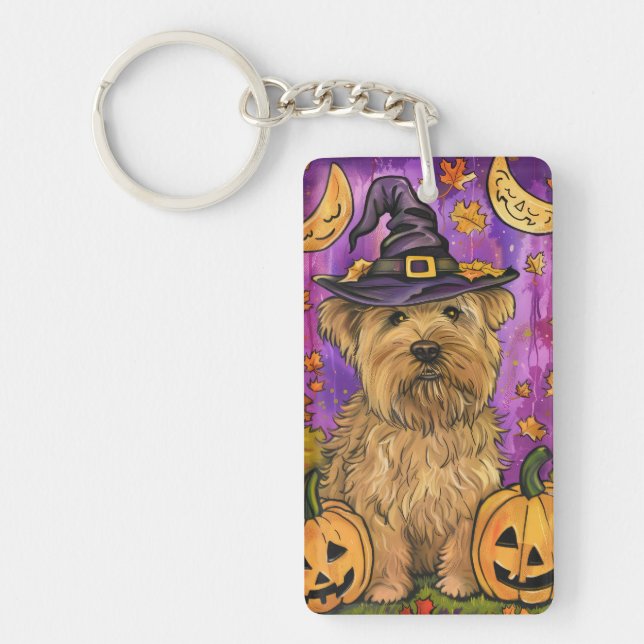 Spooky Wheaten Terrier Hund Halloween Witch Pumpki (Framsidan)