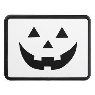 Spooky white jack o lantern pumpkin Halloween Dragkroksskydd