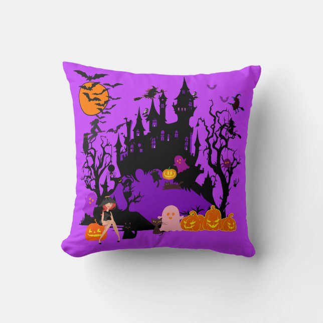 Spooky Witch & Friends Kudde (Framsida)