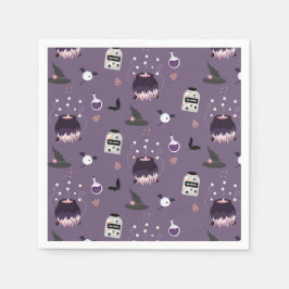 Spooky witch Halloween-Födelsedagsfest Pappersservett