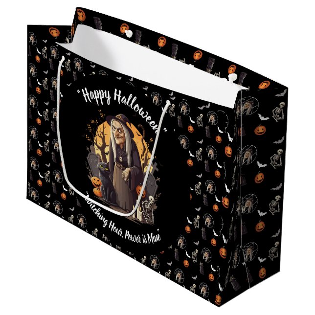 Spooky Witch Halloween Gift Bag 🎃 🧙 ‍ ♀️ (Framsidan Vinklad)