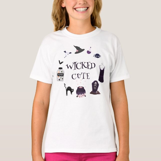 Spooky witch Halloween Kid Födelsedagsfest T Shirt (Framsida)