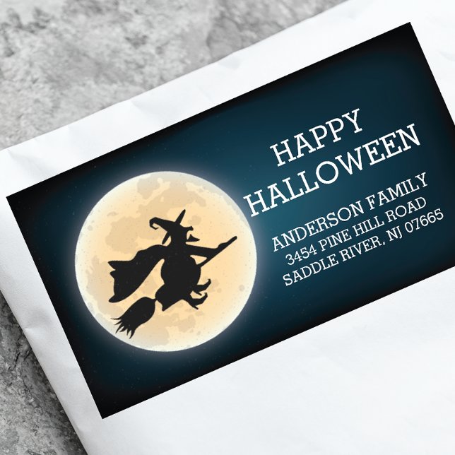 Spooky Witch Happy halloween Returadress Adressetikett (Skapare uppladdad)