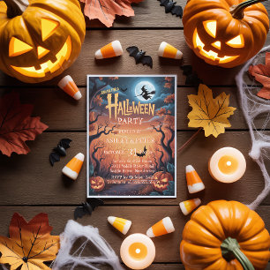 Spooky Witch & Haunted Forest Halloween fest Inbjudningar