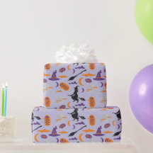 Spooky Witch, Måne och Broom Halloween Gift Wrap