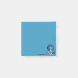Spooky Witch på Broomstick Blue Post-it Block