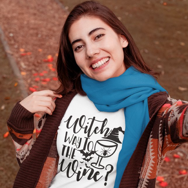 Spooky Witch Vin Shirt Halloween Costume Tee (Skapare uppladdad)