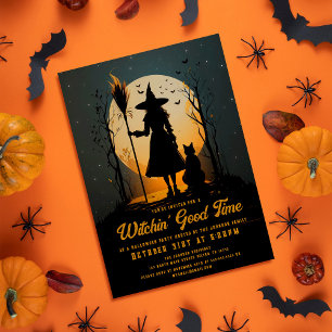 Spooky Witch Witchins Bra Time Halloween fest Inbjudningar