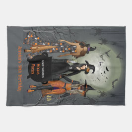 Spooky Witches Halloween fest Kökshandduk