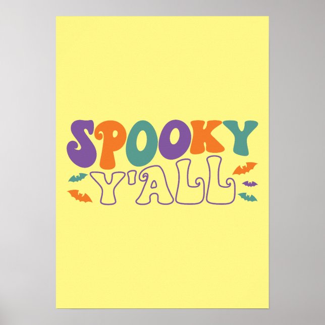 Spooky Y'all - Funny Halloween Poster (Framsidan)