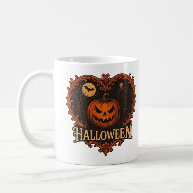 Spooky Yet Stylish Classic Mug 11 oz – Halloween-I Kaffemugg (Vänster)