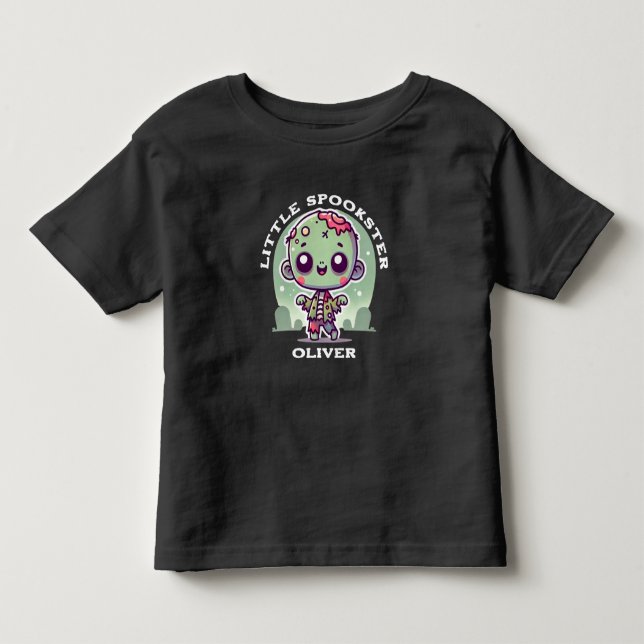 Spooky Zombie, eget namn, Halloween T Shirt (Framsida)