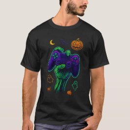 Spooky Zombie Gamer Halloween Controller - Neon Sk T Shirt