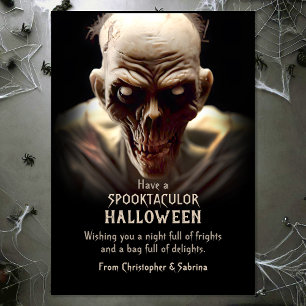 Spooky Zombie Halloween Hälsning Julkort