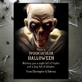 Spooky Zombie Halloween Hälsning Julkort