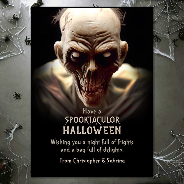 Spooky Zombie Halloween Hälsning Julkort (Skapare uppladdad)