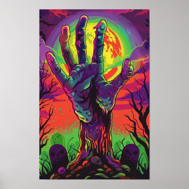 Spooky Zombie Hand Stigning Poster (Framsidan)