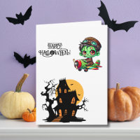 Spooky Zombie Pilot Airplane & Haunted House Photo