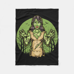 Spooky Zombie Roligt Halloween Scary Zombie Hallow Fleecefilt
