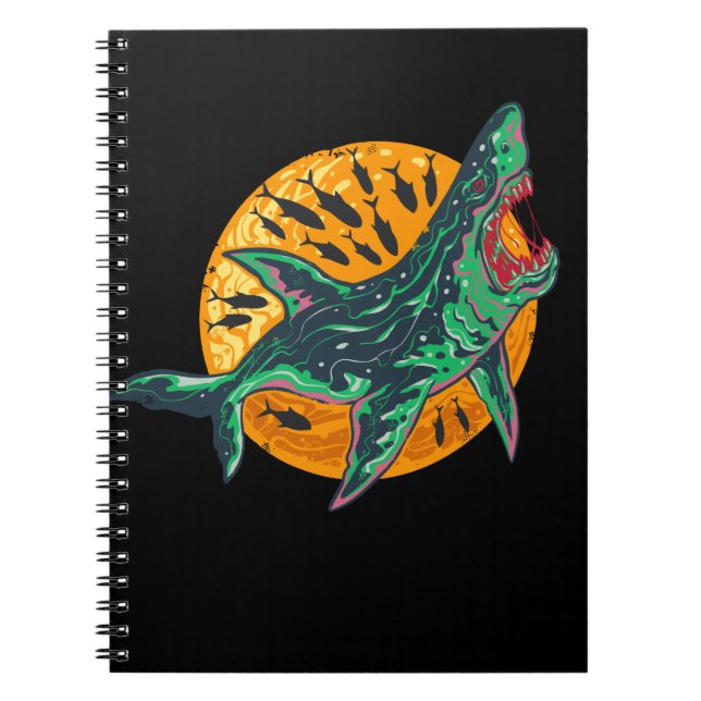 Spooky Zombie Shark Halloween Sea Creature Anteckningsbok (Framsidan)