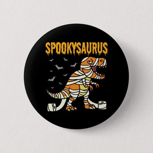 Spookysaurus Halloween Spooky T Rex Dinosaur Knapp (Framsida)