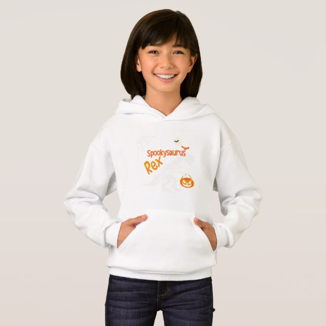 Spookysaurus Rex Halloween Hoodie | Cute T-Rex T Shirt (Hel framsida)