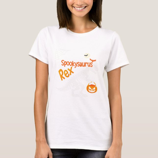 Spookysaurus Rex Halloween T-Rex Skeleton | Kvinno T Shirt (Framsida)