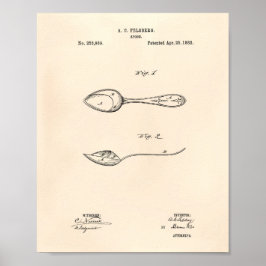 Spoon 1882 Patent Art - Old Peper Poster