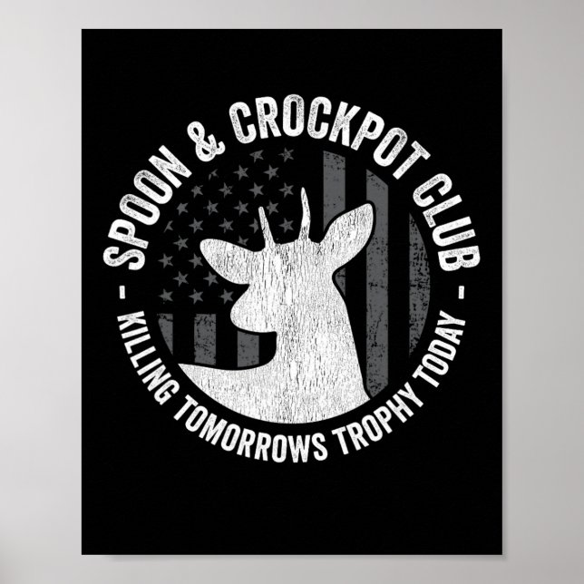 Spoon and Crockpot Klubb Funny Hjort Hunter Hunter Poster (Framsidan)