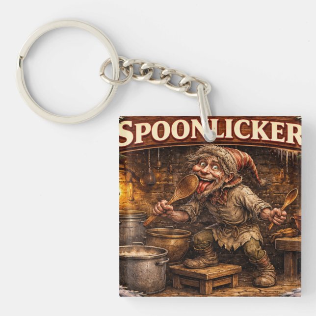 Spoon Licker Icelandic Yule Lad postcard  (Framsidan)
