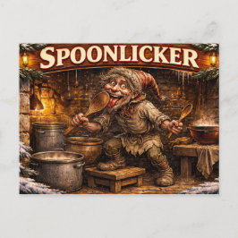Spoon Licker Icelandic Yule Lad postcard  Vykort