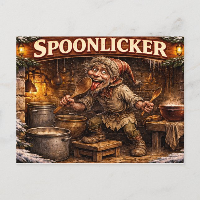 Spoon Licker Icelandic Yule Lad postcard  Vykort (Framsida)