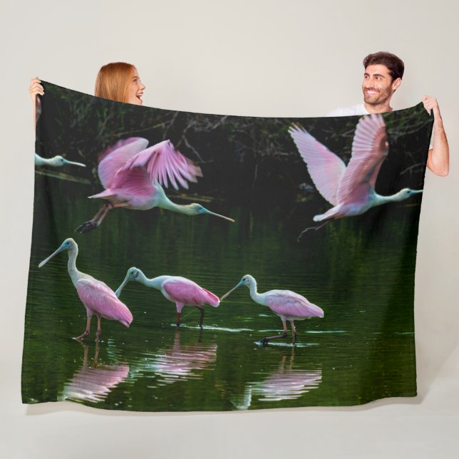 SPOONBILL CRANE FLEECEFILT (På plats)