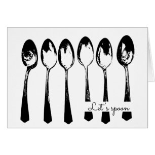 Spooner, Låt oss Spoon Cuddling Spooning Humor OBS Kort